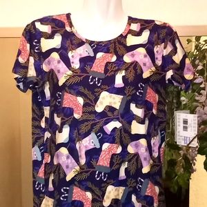 LulaRoe Christmas Stockings Gracie Top